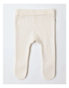 Newborn Knit Legging In Oat Marle