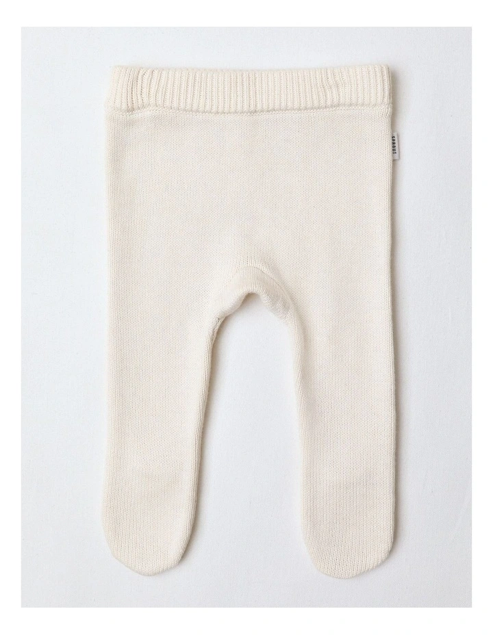 Newborn Knit Legging In Oat Marle image 1