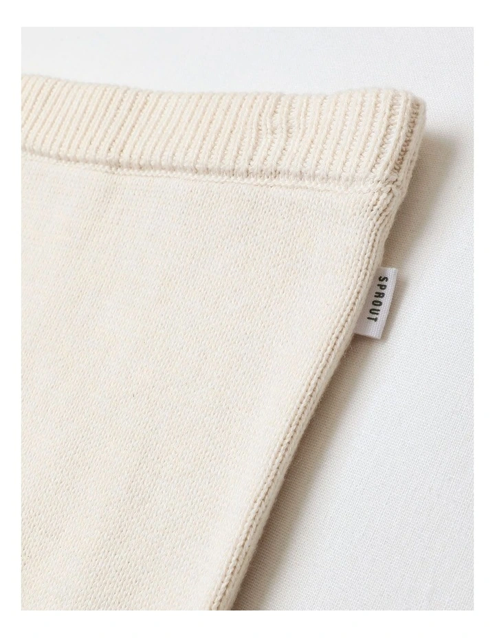 Newborn Knit Legging In Oat Marle image 2