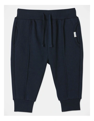 Pin Tuck Trackpants in Navy