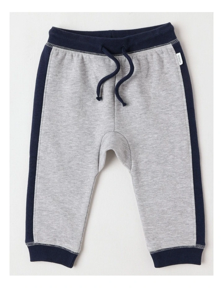 Essential Colour Block Trackpants in Grey Marle image 1