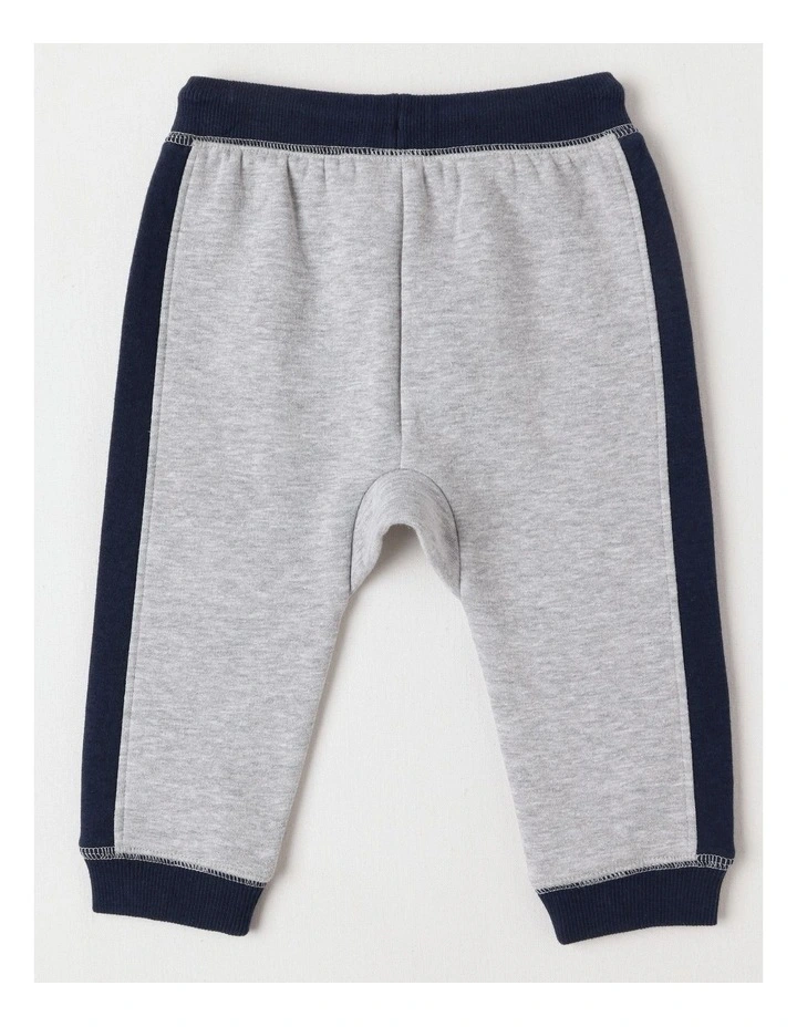 Essential Colour Block Trackpants in Grey Marle image 3