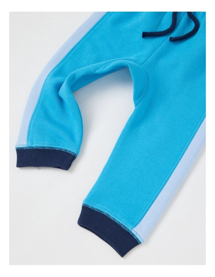 Essential Colour Block Trackpants in Malibu Blue image 2