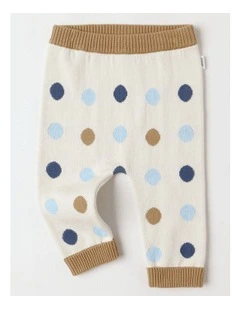 Essential Spot Intarsia Leggings in Egg Nog