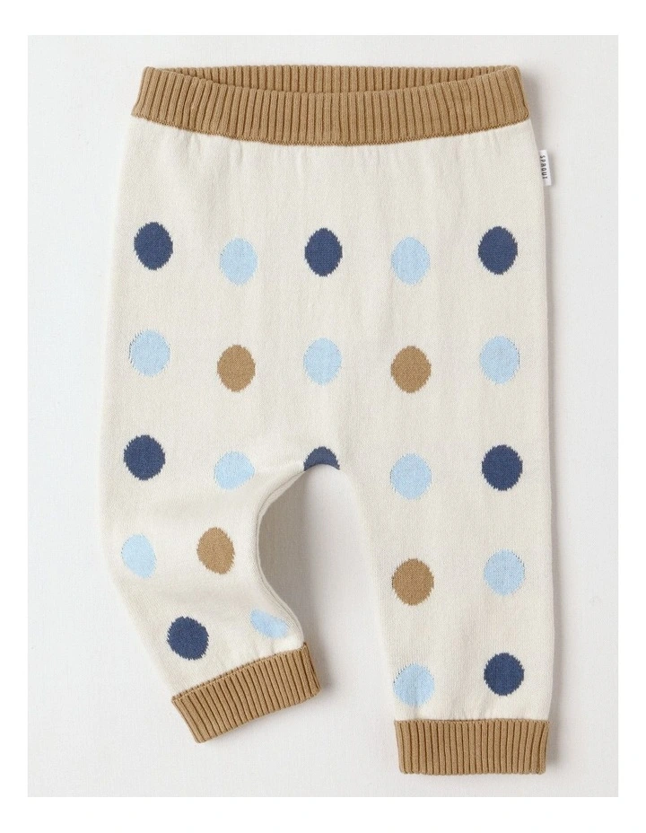 Essential Spot Intarsia Leggings in Egg Nog image 2