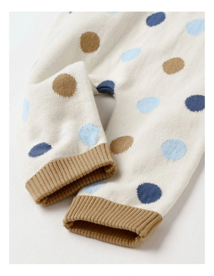 Essential Spot Intarsia Leggings in Egg Nog image 8