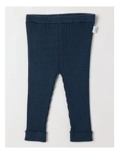 Essential Rib Leggings in Dark Denim