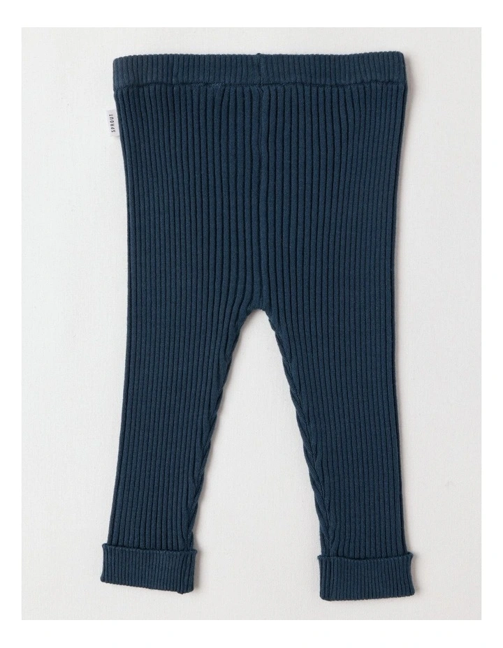 Essential Rib Leggings in Dark Denim image 3