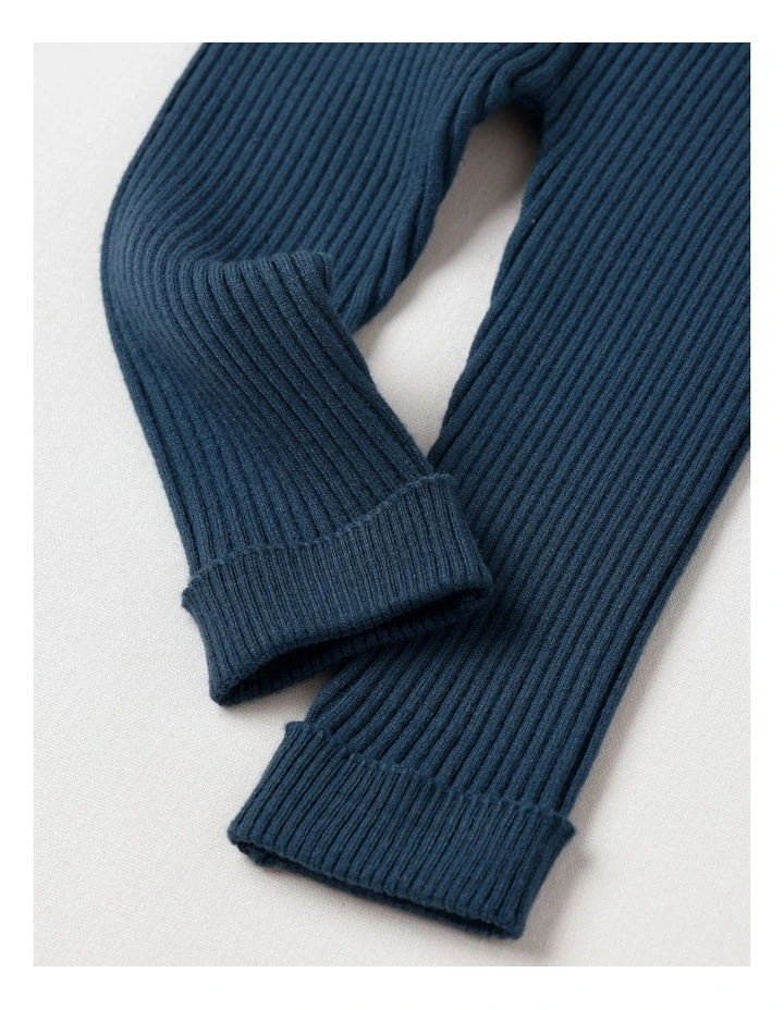 Essential Rib Leggings in Dark Denim image 4