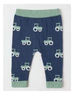 Essential Train Intarsia Leggings in Dark Denim