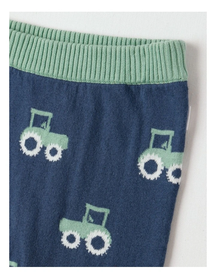 Essential Train Intarsia Leggings in Dark Denim image 2