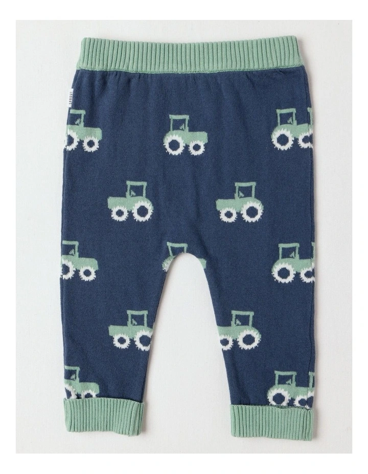 Essential Train Intarsia Leggings in Dark Denim image 3