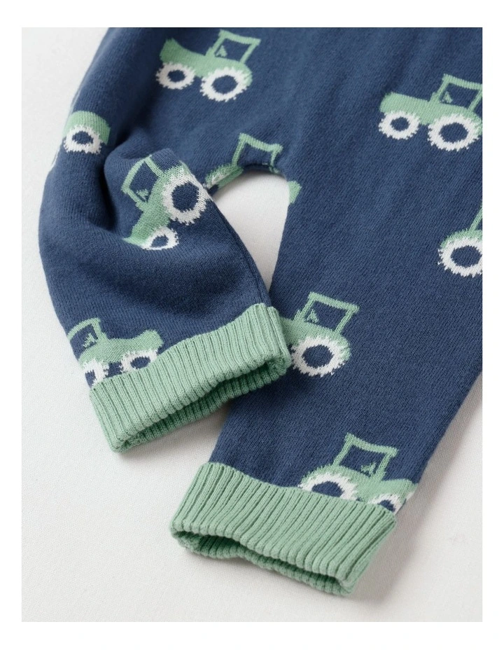 Essential Train Intarsia Leggings in Dark Denim image 4