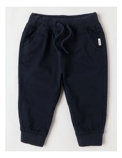 Rib Waist Chino Pants in Navy