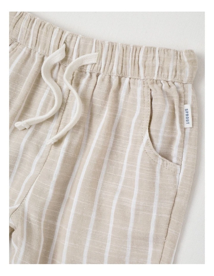 Stripe Woven Pants in Beige image 2