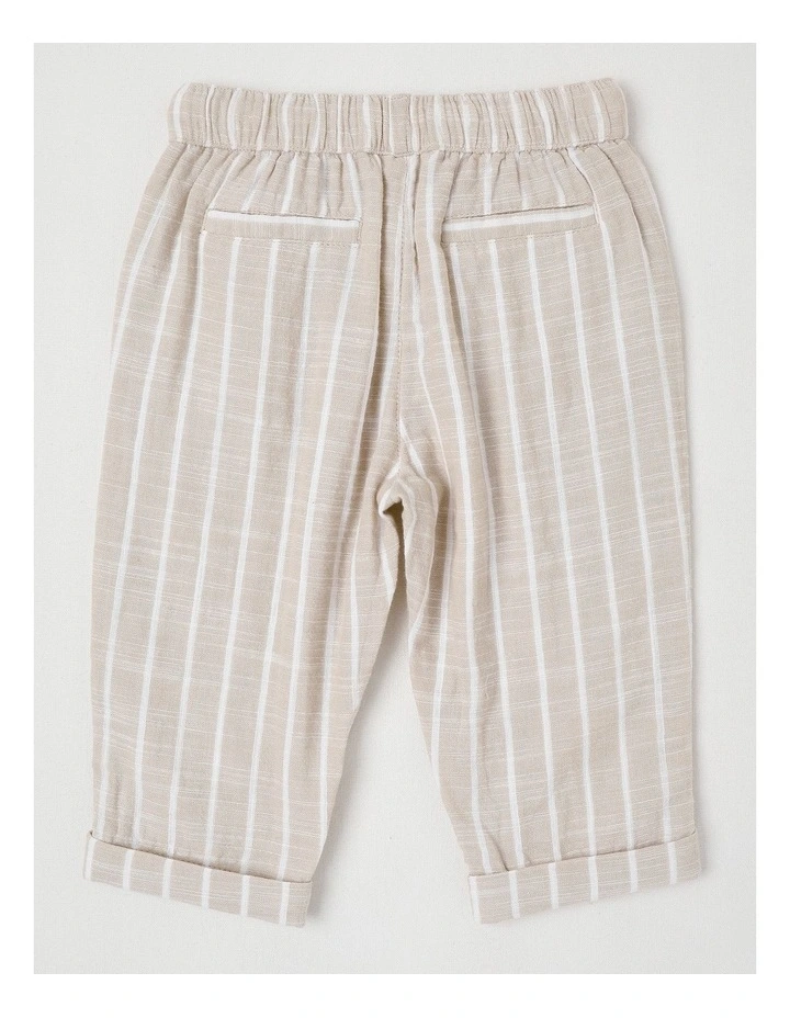 Stripe Woven Pants in Beige image 3