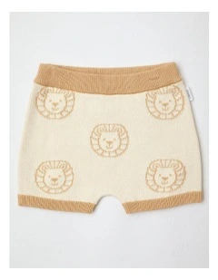 Essential Lion face Shorts in Bone