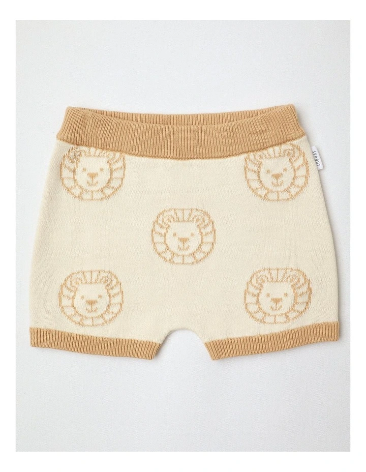 Essential Lion face Shorts in Bone image 1