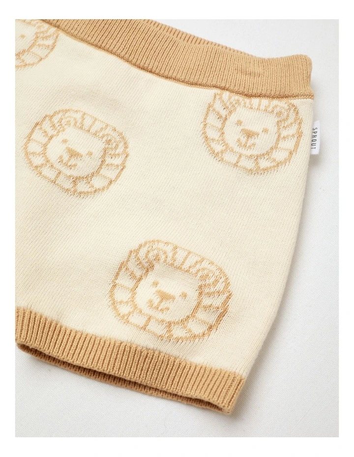 Essential Lion face Shorts in Bone image 2