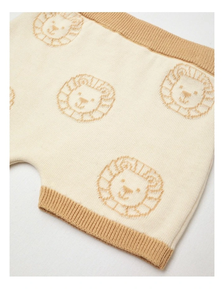 Essential Lion face Shorts in Bone image 4