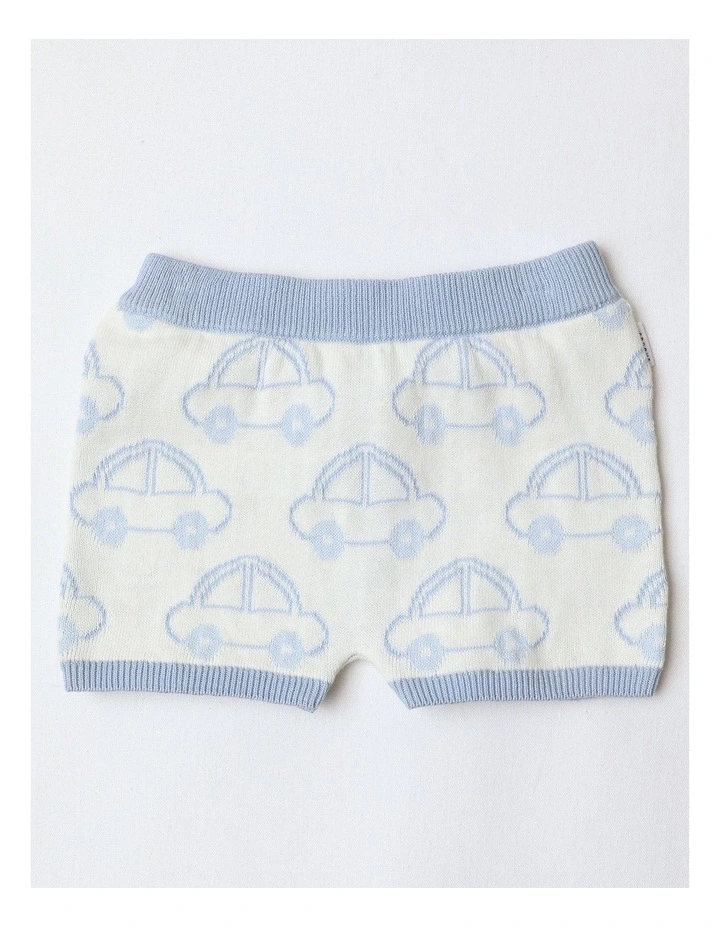Essential Cars Knit Shorts in Cream image 1