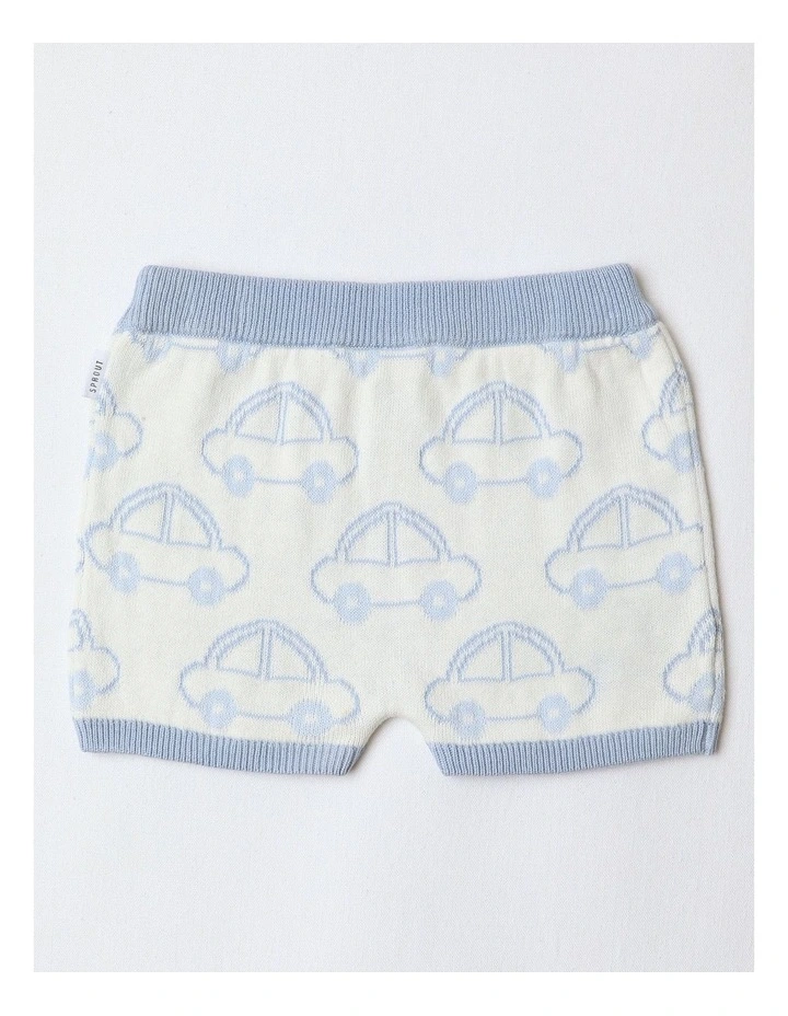 Essential Cars Knit Shorts in Cream image 3