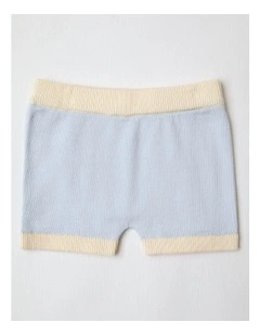 Essential Solid Knit Shorts in Blue