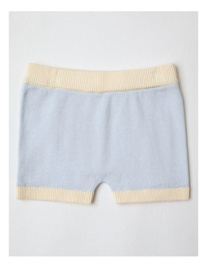 Essential Solid Knit Shorts in Blue image 1