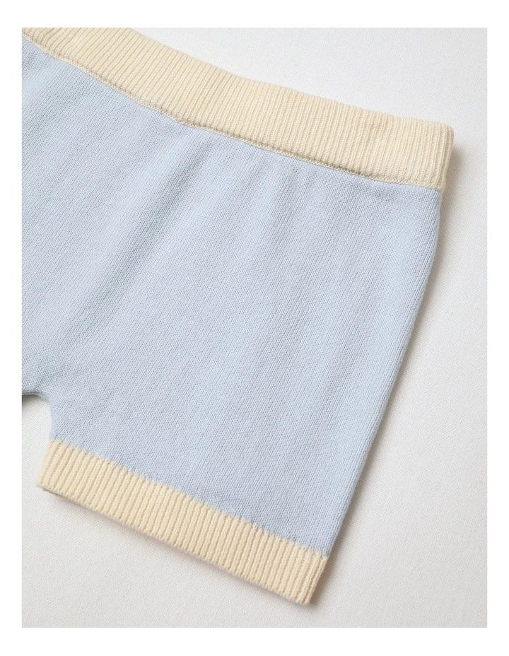 Essential Solid Knit Shorts in Blue image 2