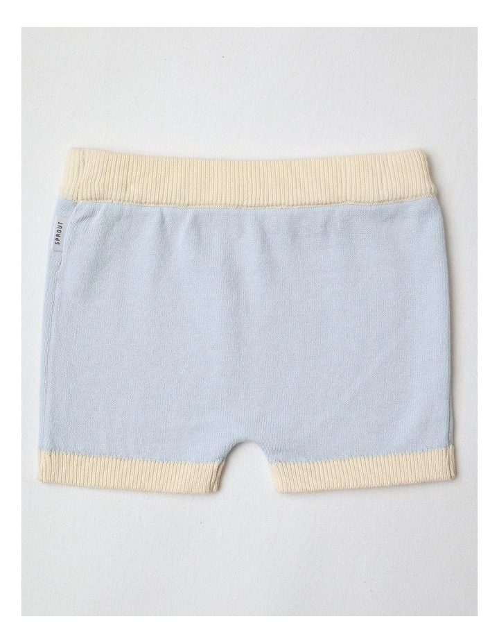 Essential Solid Knit Shorts in Blue image 3