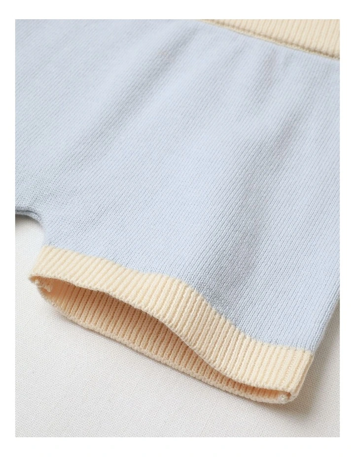 Essential Solid Knit Shorts in Blue image 4