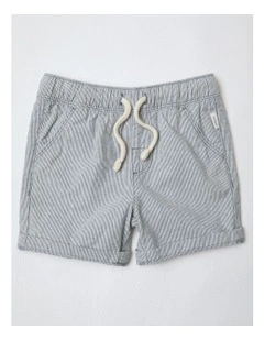 Essential Everyday Ticking Stripe Shorts in Indigo