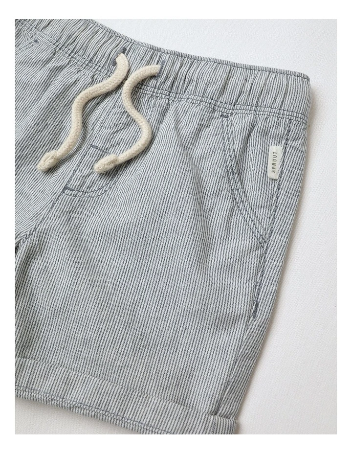 Essential Everyday Ticking Stripe Shorts in Indigo image 2