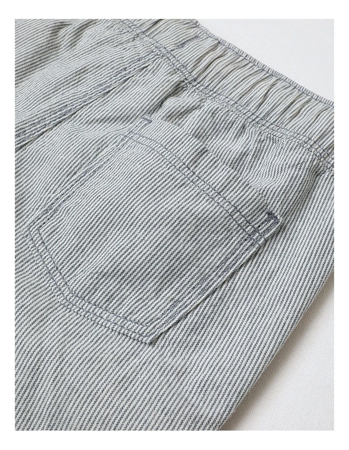 Essential Everyday Ticking Stripe Shorts in Indigo image 4