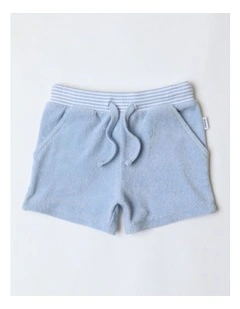 Essential Soft Jacquard Terry Shorts in Pale Blue