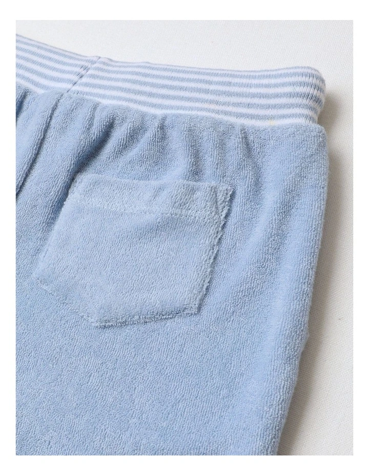 Essential Soft Jacquard Terry Shorts in Pale Blue image 4