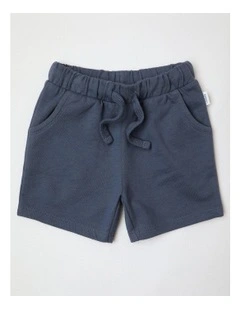 French Terry Solid Shorts in Indigo