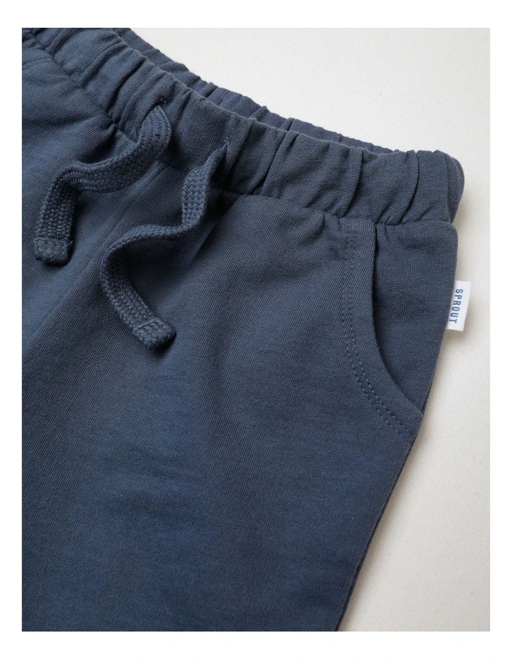 French Terry Solid Shorts in Indigo image 2