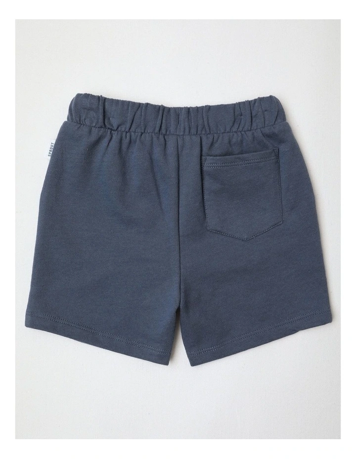 French Terry Solid Shorts in Indigo image 3