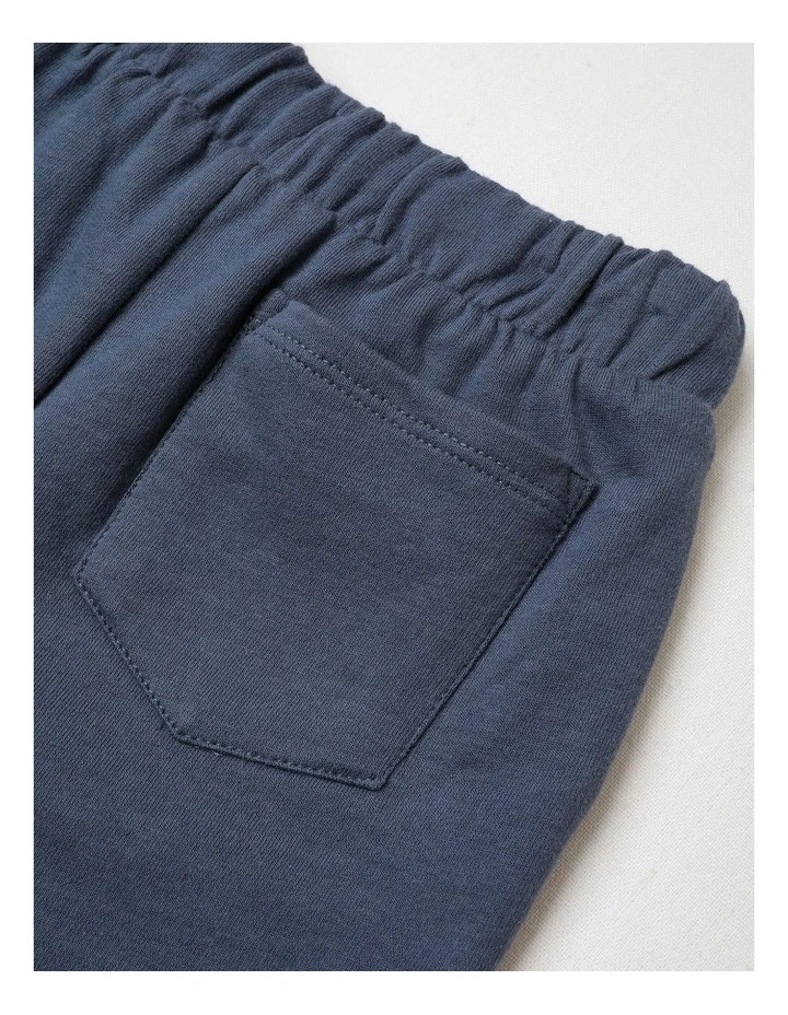French Terry Solid Shorts in Indigo image 4