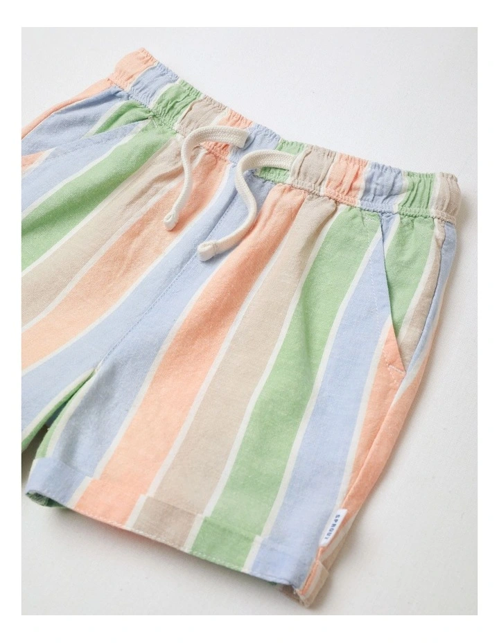 Textured Stripe Short in Multi image 2