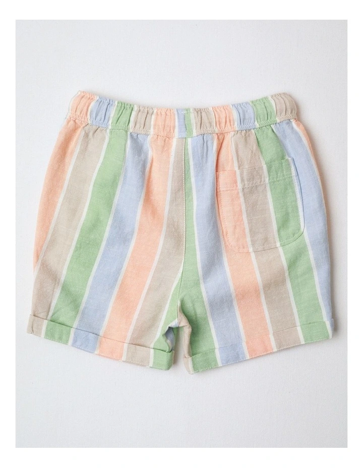 Textured Stripe Short in Multi image 3