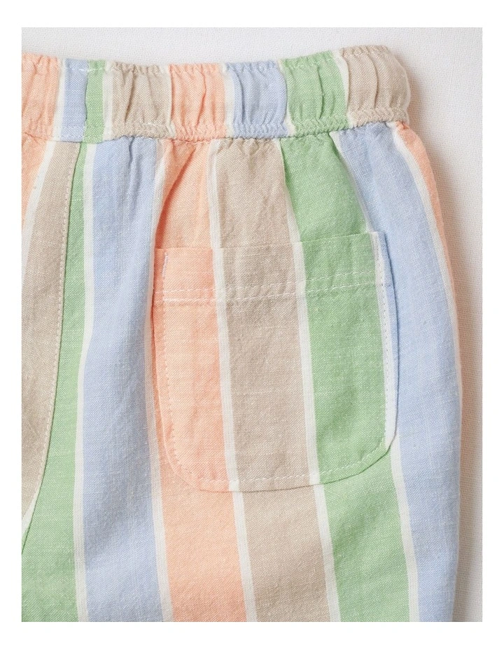 Textured Stripe Short in Multi image 4