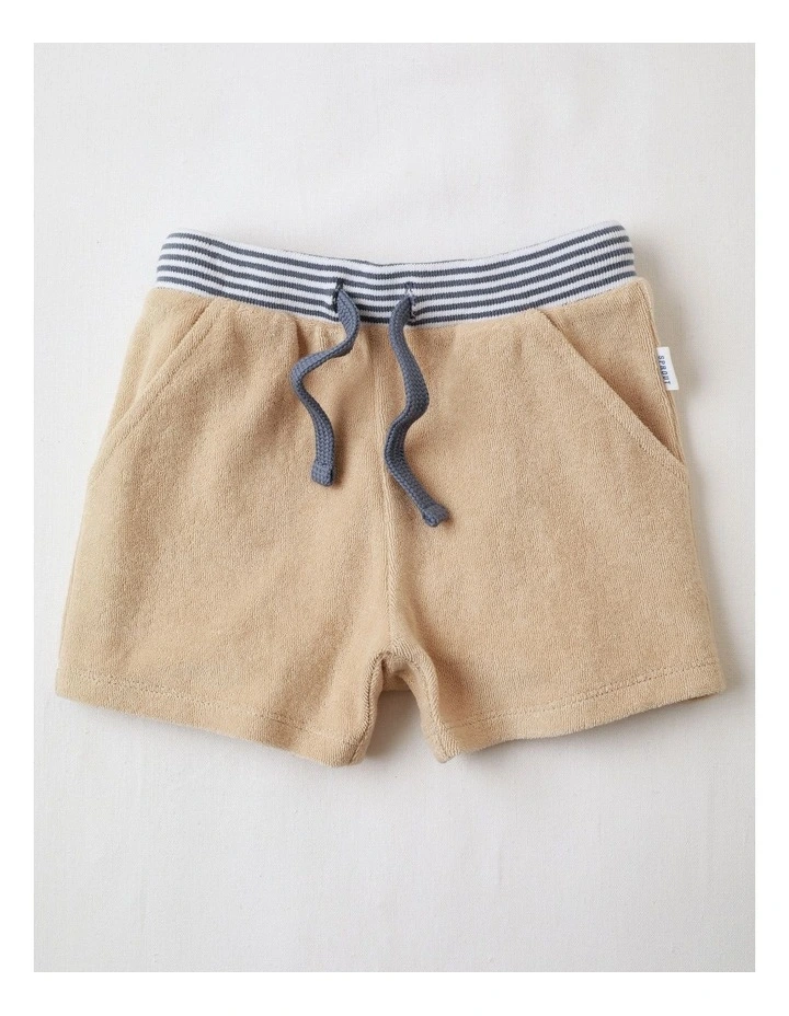 French Terry Short in Beige image 1