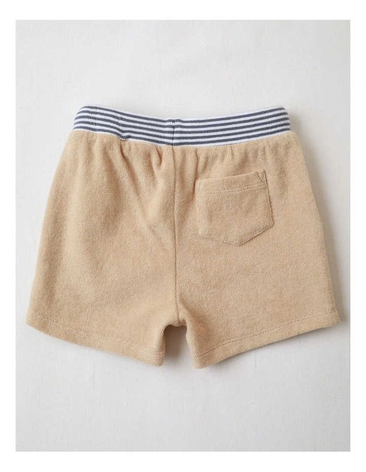 French Terry Short in Beige image 3