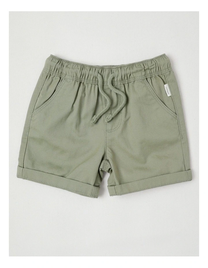 Essentials Solid Shorts in Khaki image 1