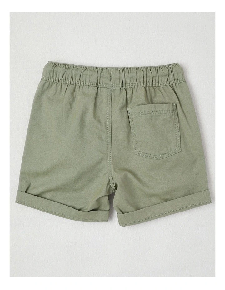 Essentials Solid Shorts in Khaki image 3