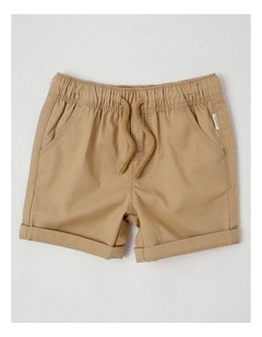 Essentials Solid Shorts in Tan