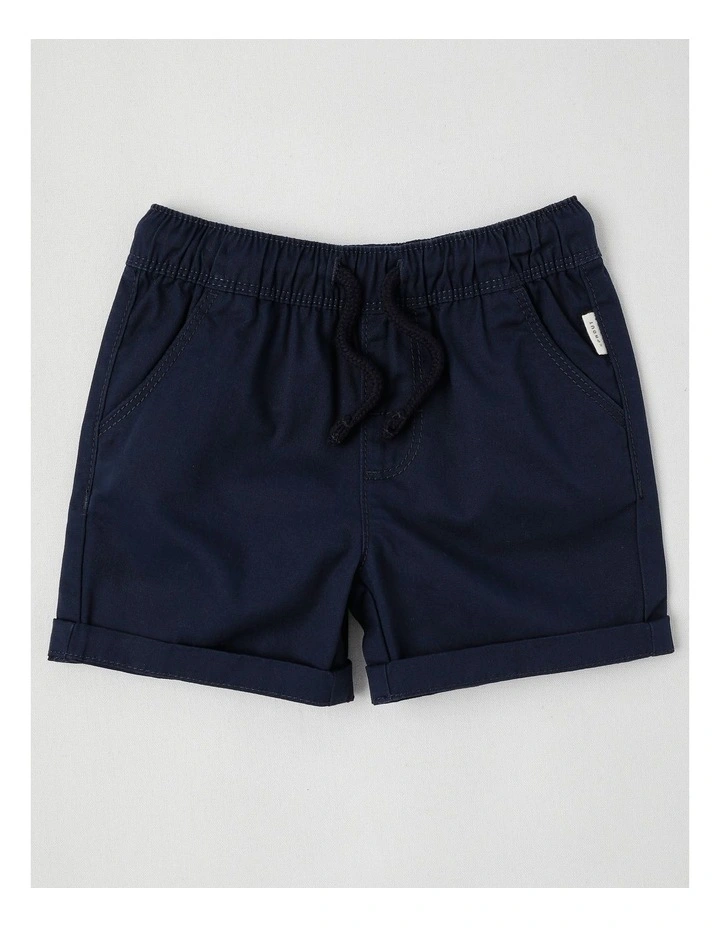 Essentials Solid Shorts in Navy image 1