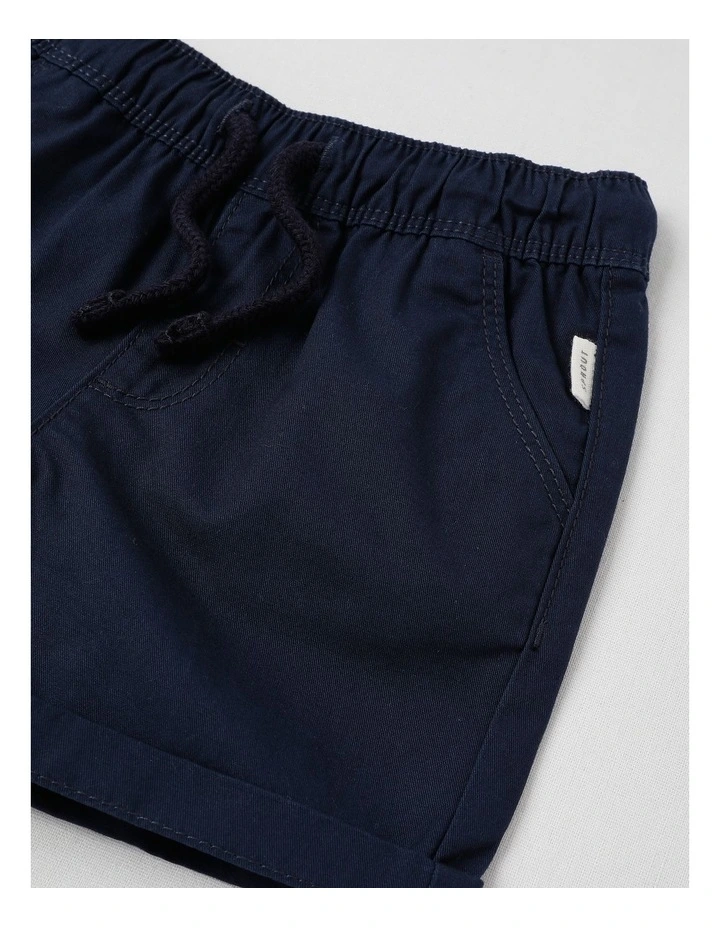 Essentials Solid Shorts in Navy image 2